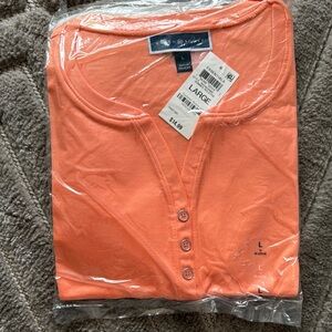 Karen Scott Orange Button Down Shirt